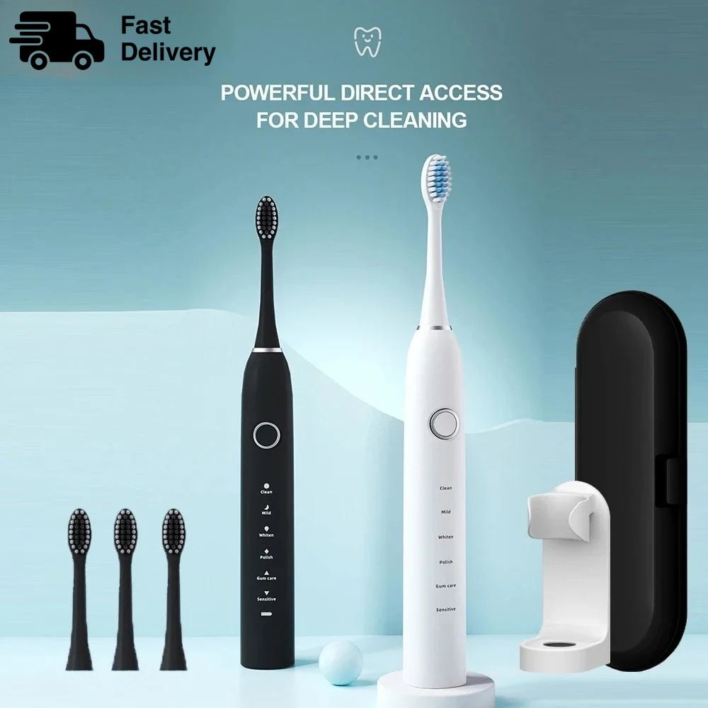 Teeth Whitening Kit - Spazzolino Elettrico Sonico KLXKLX IPX7 Ricaricabile,